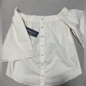 Marciano Cream Pleated Blouse